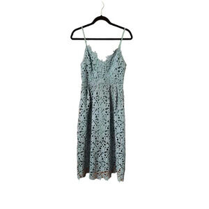 ASTR The Label Elegant Lace Midi Dress in Light Blue